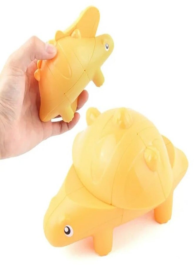 كيديتوس مكعب السرعة على شكل ديناصور (ستيغوصور) من كيديتوس، 2×2×3، أحجية ثلاثية الأبعاد على شكل ديناصور، لعبة لتخفيف التوتر وتنمية الذكاء للأطفال، أحجيات للأطفال الصغار، ألعاب مونتيسوري للأطفال الصغار، أصفر - Image 2